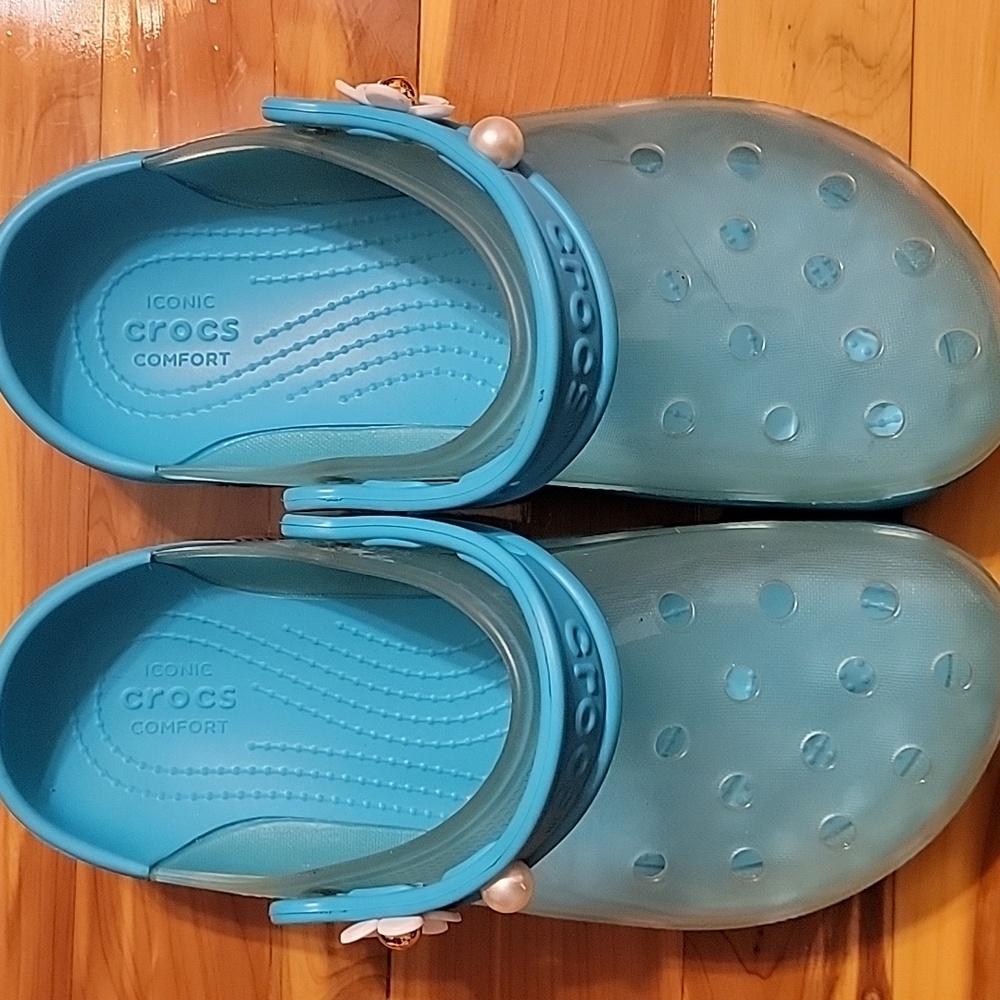 CROCS Classic Clear- Turquoise Blue W7/M5